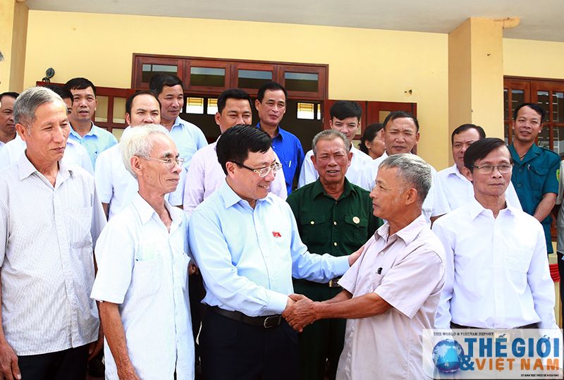 Phó Thủ tướng Phạm Bình Minh tiếp xúc cử tri xã Bá Xuyên, tỉnh Thái Nguyên