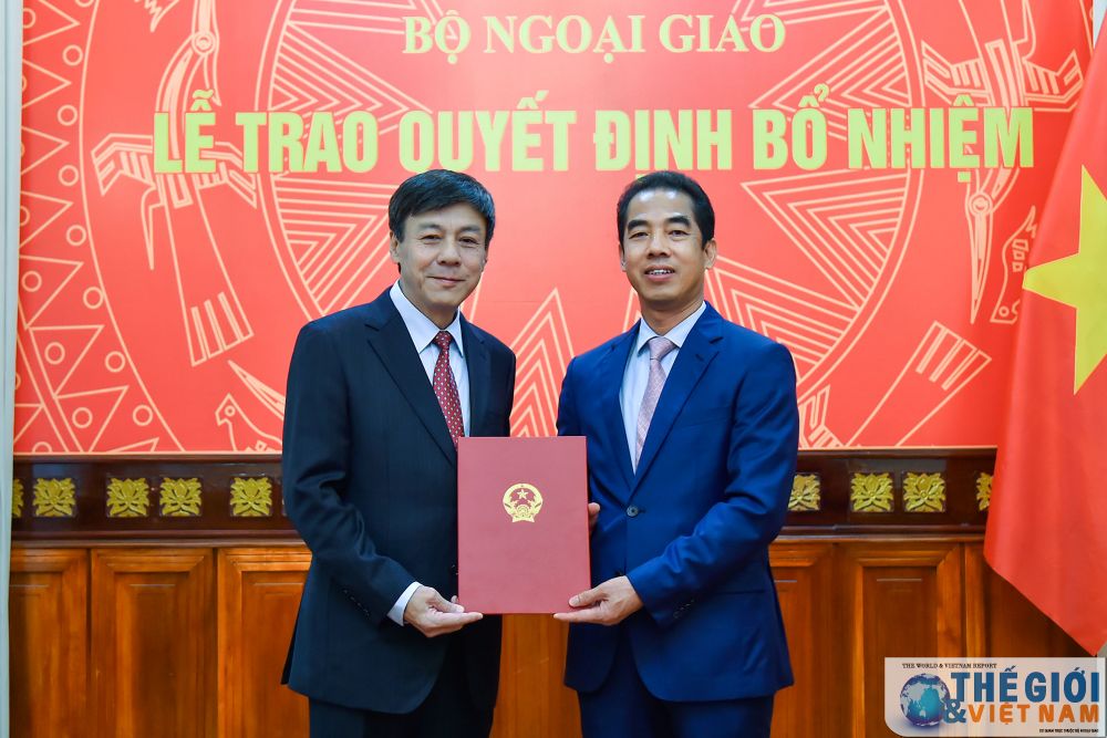 Thứ trưởng Ngoại giao Tô Anh Dũng trao quyết định bổ nhiệm cán bộ cấp Vụ
