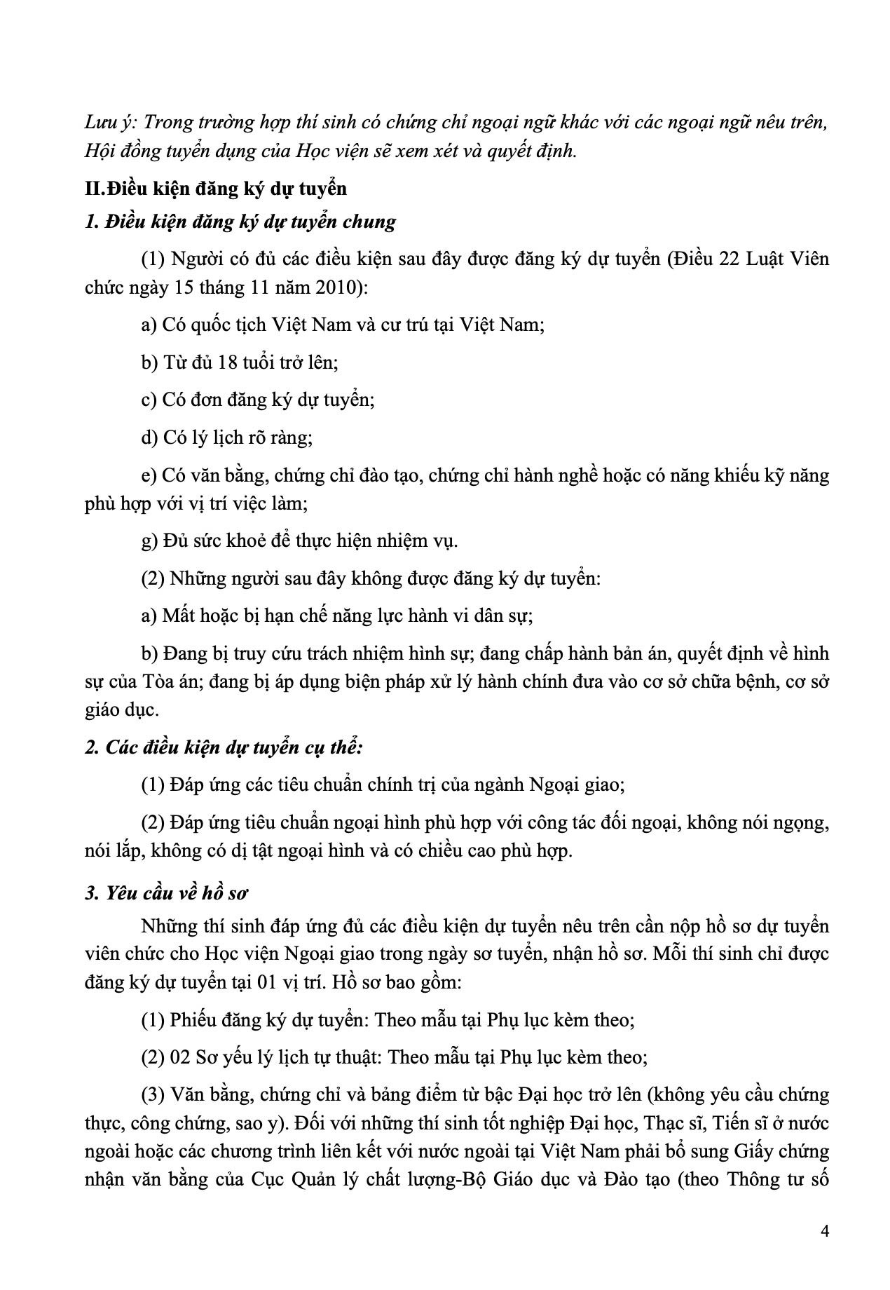 Học viện Ngoại giao tuyển dụng 40 viên chức theo hình thức thi tuyển