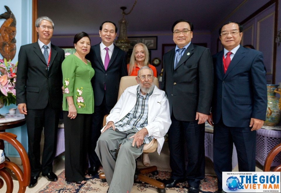 hinh anh lanh tu cuba fidel castro trong cuoc gap chu tich nuoc tran dai quang