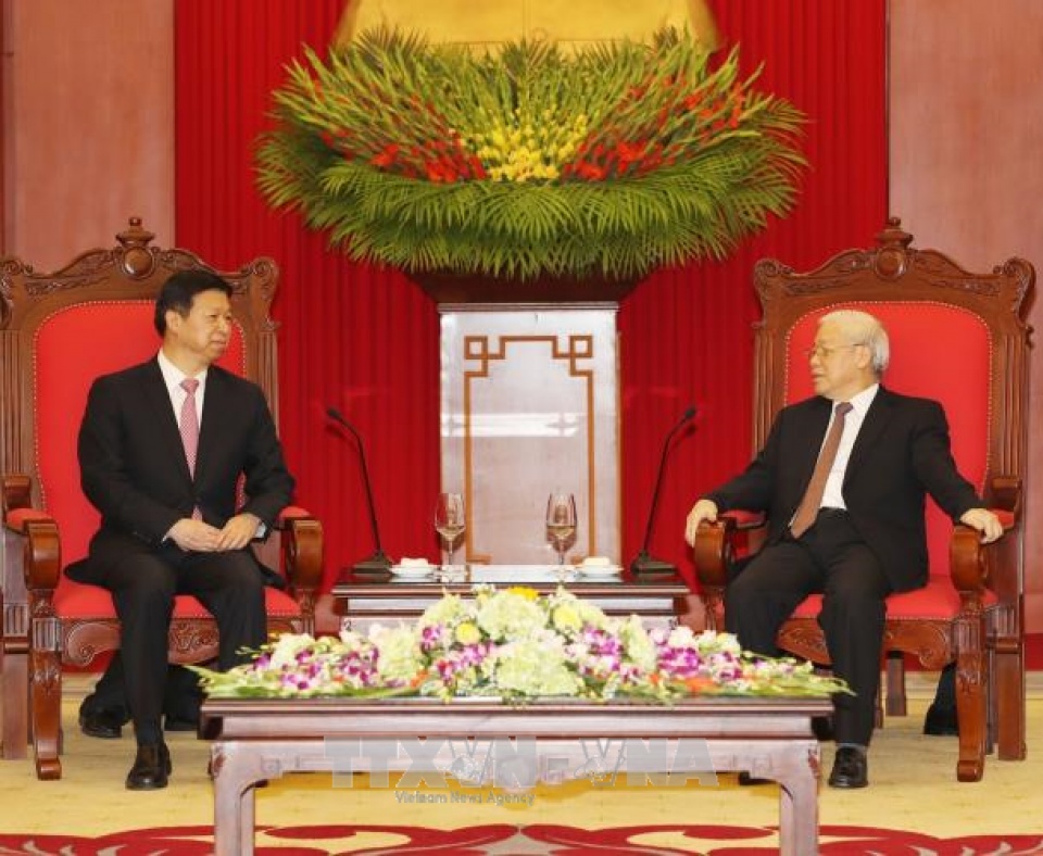 Tổng Bí thư Nguyễn Phú Trọng tiếp Đặc phái viên của Tổng Bí thư, Chủ tịch Trung Quốc tin nhap 20171102094335