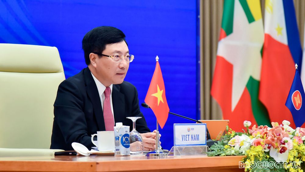 Ngày 10/11/2020, Phó Thủ tướng, Bộ trưởng Ngoại giao Phạm Bình Minh chủ trì Hội nghị Bộ trưởng Ngoại giao ASEAN. (Ảnh: Tuấn Anh) Tin tức ASEAN buổi sáng 11/11: ASEAN 37 và hy vọng phục hồi kinh tế, Việt Nam được đánh giá cao trong vai trò chủ tịch ASEAN