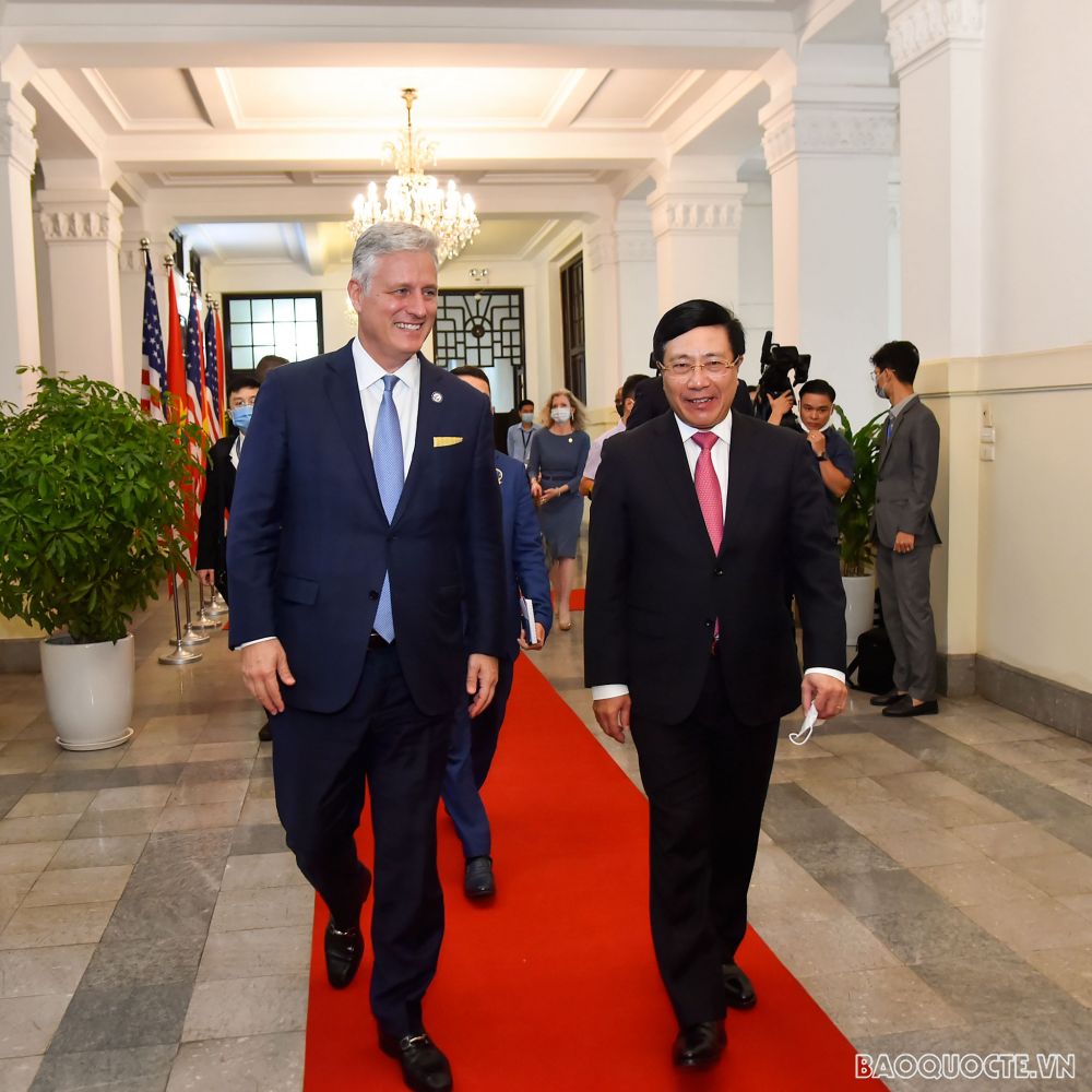Phó Thủ tướng Phạm Bình Minh tiếp Cố vấn An ninh Quốc gia Hoa Kỳ Robert O'Brien