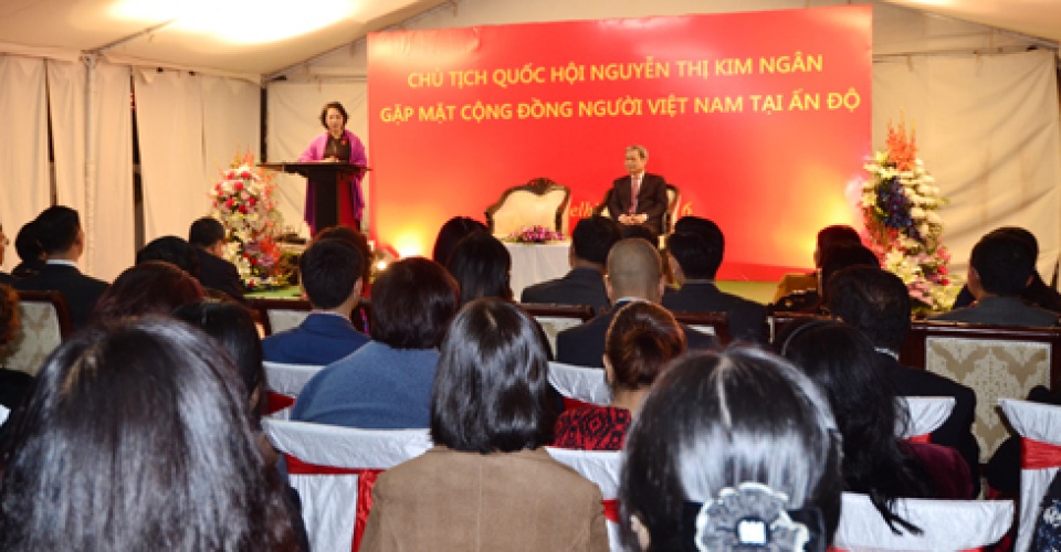 chu tich quoc hoi gap mat cong dong nguoi viet o an do