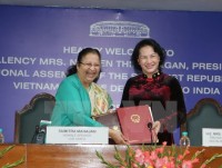 Chủ tịch Quốc hội Việt Nam hội đàm với Chủ tịch Hạ viện Ấn Độ