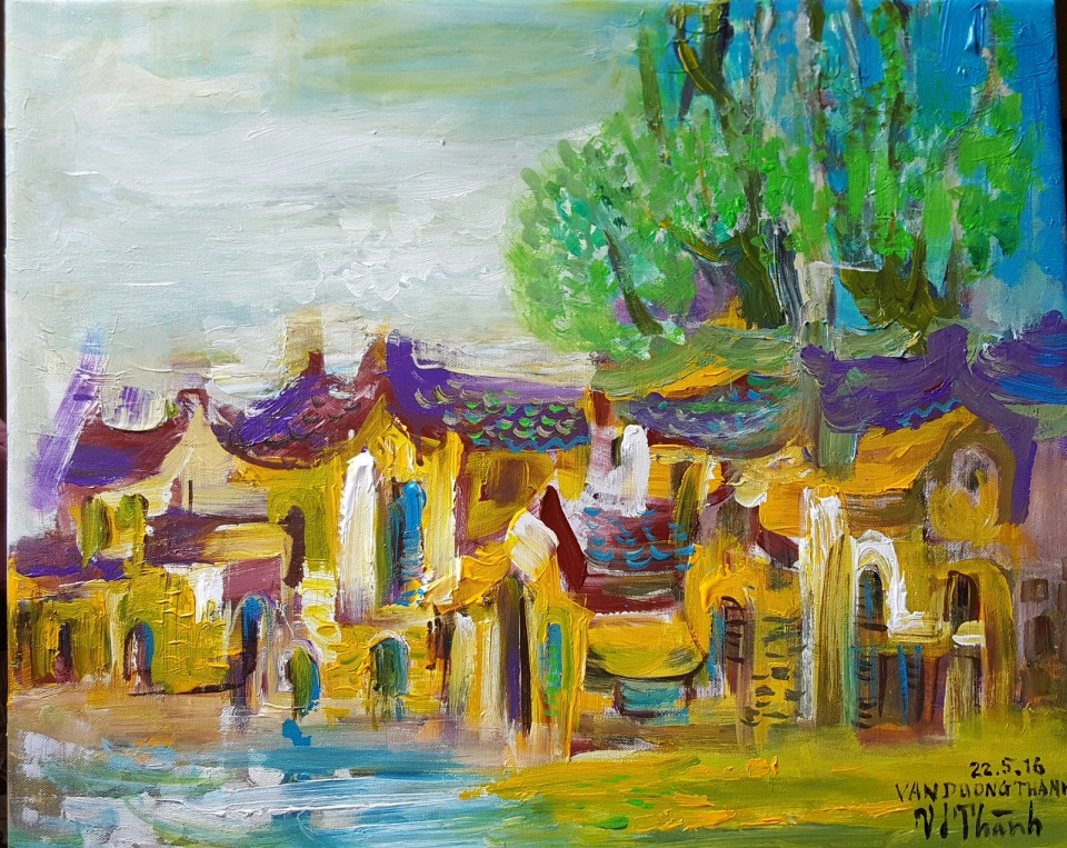 Vườn xuân trong tranh Văn Dương Thành vuon xuan trong tranh van duong thanh