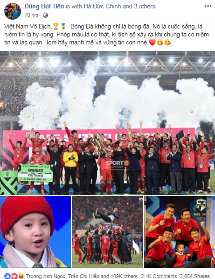 hinh anh cac tuyen thu an mung chuc vo dich aff cup 2018