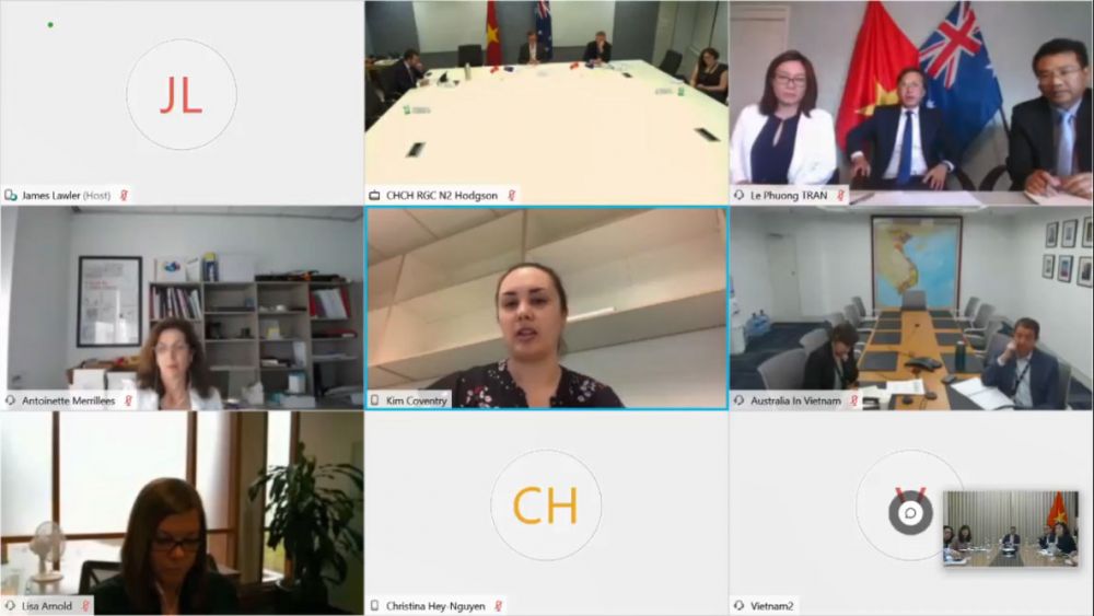 Buổi Tham vấn trực tuyến Bộ Ngoại giao Việt Nam và Bộ Ngoại giao Australia sáng 16/12 theo hình thức trực tuyến. Buổi Tham vấn trực tuyến Bộ Ngoại giao Việt Nam và Bộ Ngoại giao Australia sáng 16/12 theo hình thức trực tuyến.