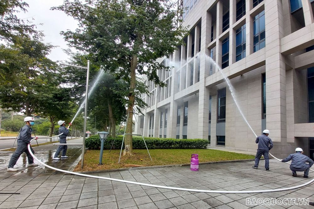 Bộ Ngoại giao tập huấn và diễn tập giả định công tác phòng cháy, chữa cháy