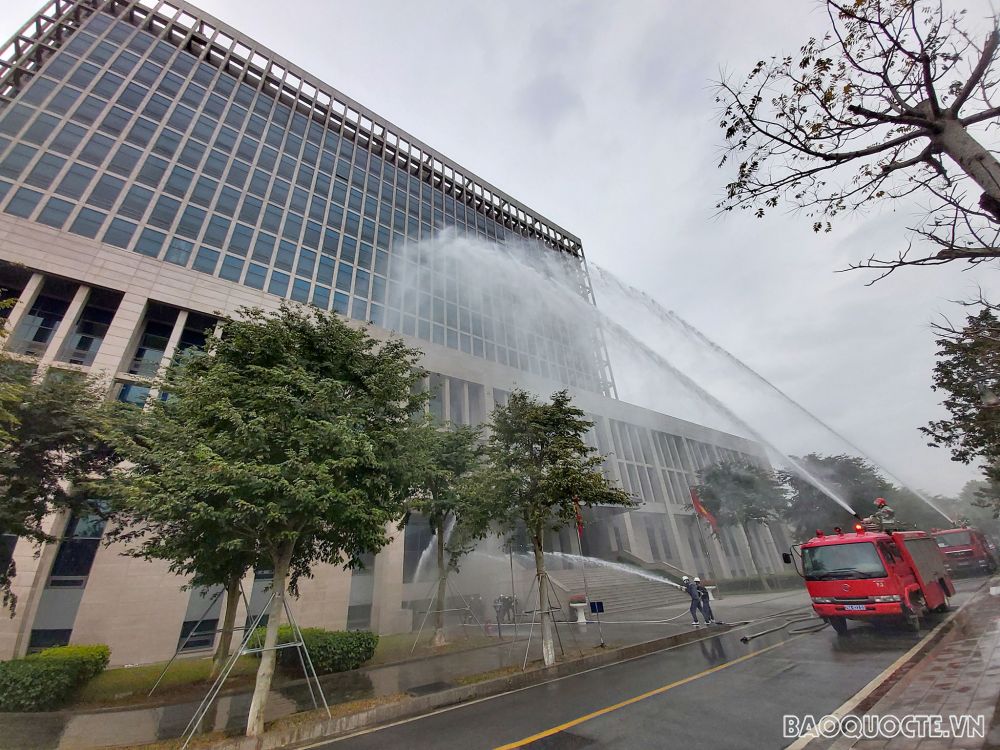 Bộ Ngoại giao tập huấn và diễn tập giả định công tác phòng cháy, chữa cháy