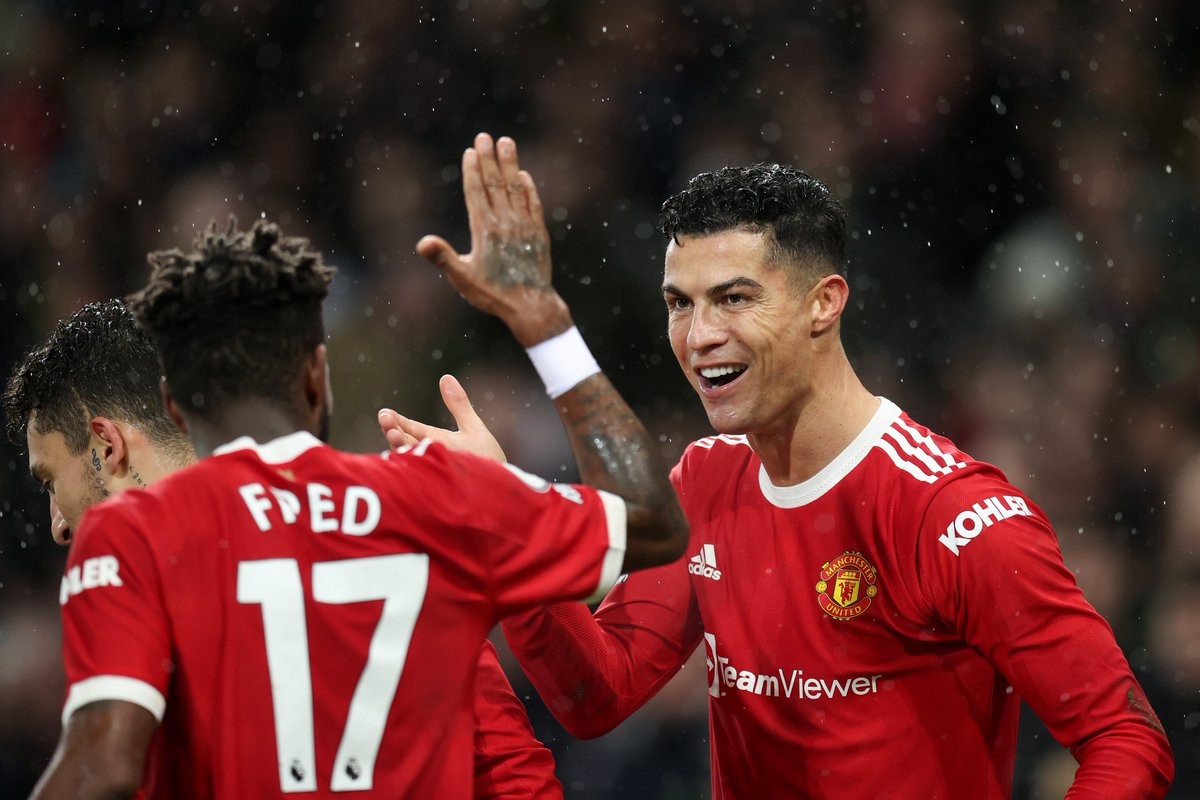 Ronaldo ăn mừng sau khi ghi bàn cho Man Utd. (Nguồn: twitter Man Utd)