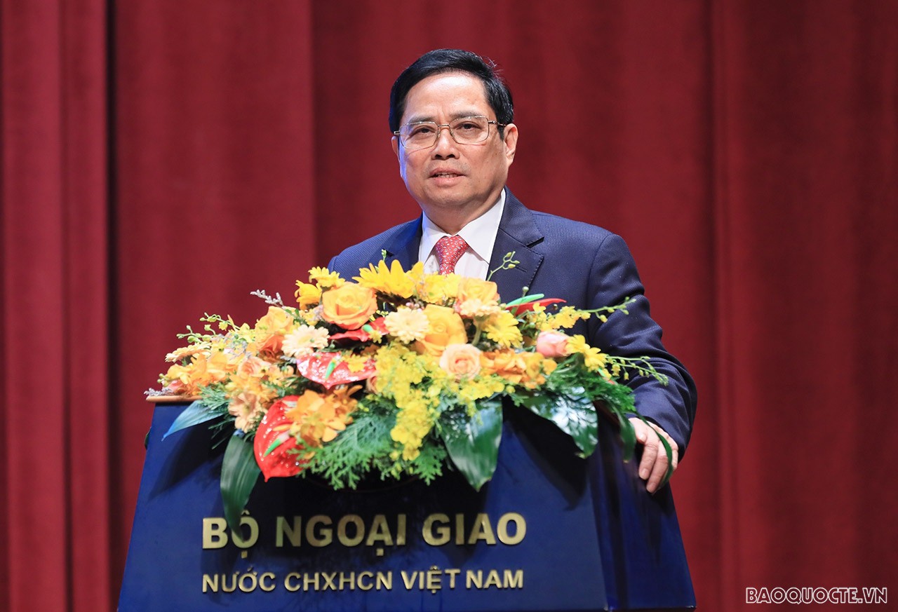 Ủy viên Bộ Chính trị, Thủ tướng Chính phủ Phạm Minh Chính phát biểu chỉ đạo Hội nghị. (Ảnh: Tuấn Anh)