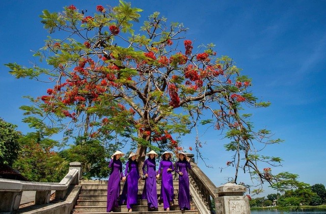 Nét đẹp nữ sinh Huế trong tà áo dài dịp Quốc tế Phụ nữ