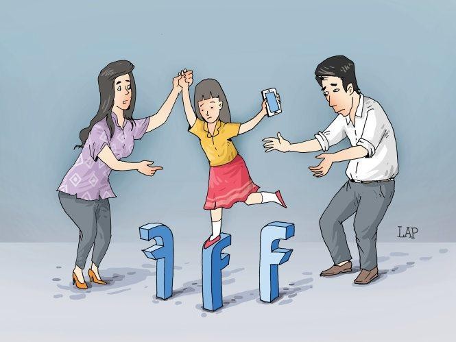 What should parents do to protect their children from dangers on social media?
