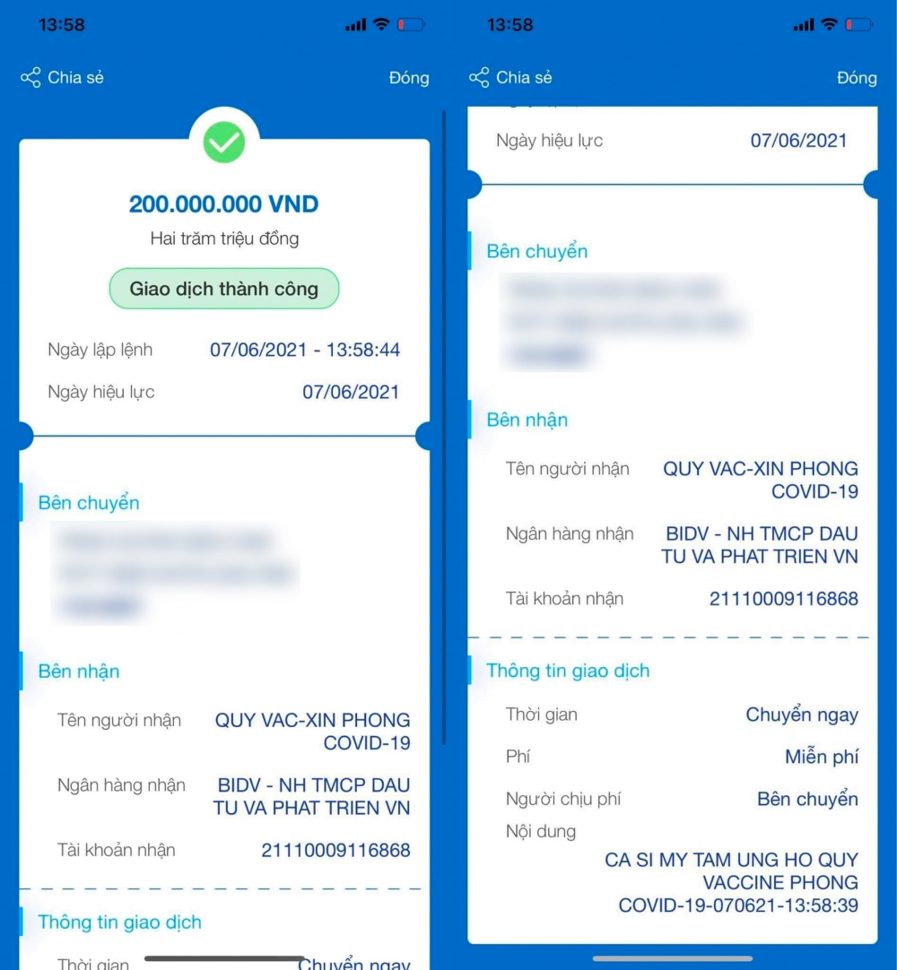 Mỹ Tâm, Đàm Vĩnh Hưng và nhiều sao Việt ủng hộ Quỹ vaccine Covid-19