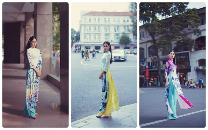 hoa hau tieu vy toa sang voi bo suu tap ao dai sai gon oi