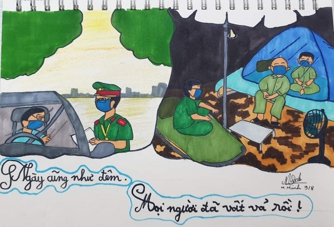 Xúc động những bức tranh bé gái vẽ...