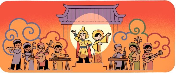 google doodle ton vinh nghe thuat cai luong cua viet nam