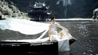 Hoa hậu Lý Kim Thảo kiêu sa trong tà áo dài cách tân