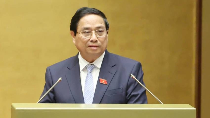 Thủ tướng Chính phủ Phạm Minh Chính trình bày báo cáo tại kỳ họp thứ 9 Quốc hội XV