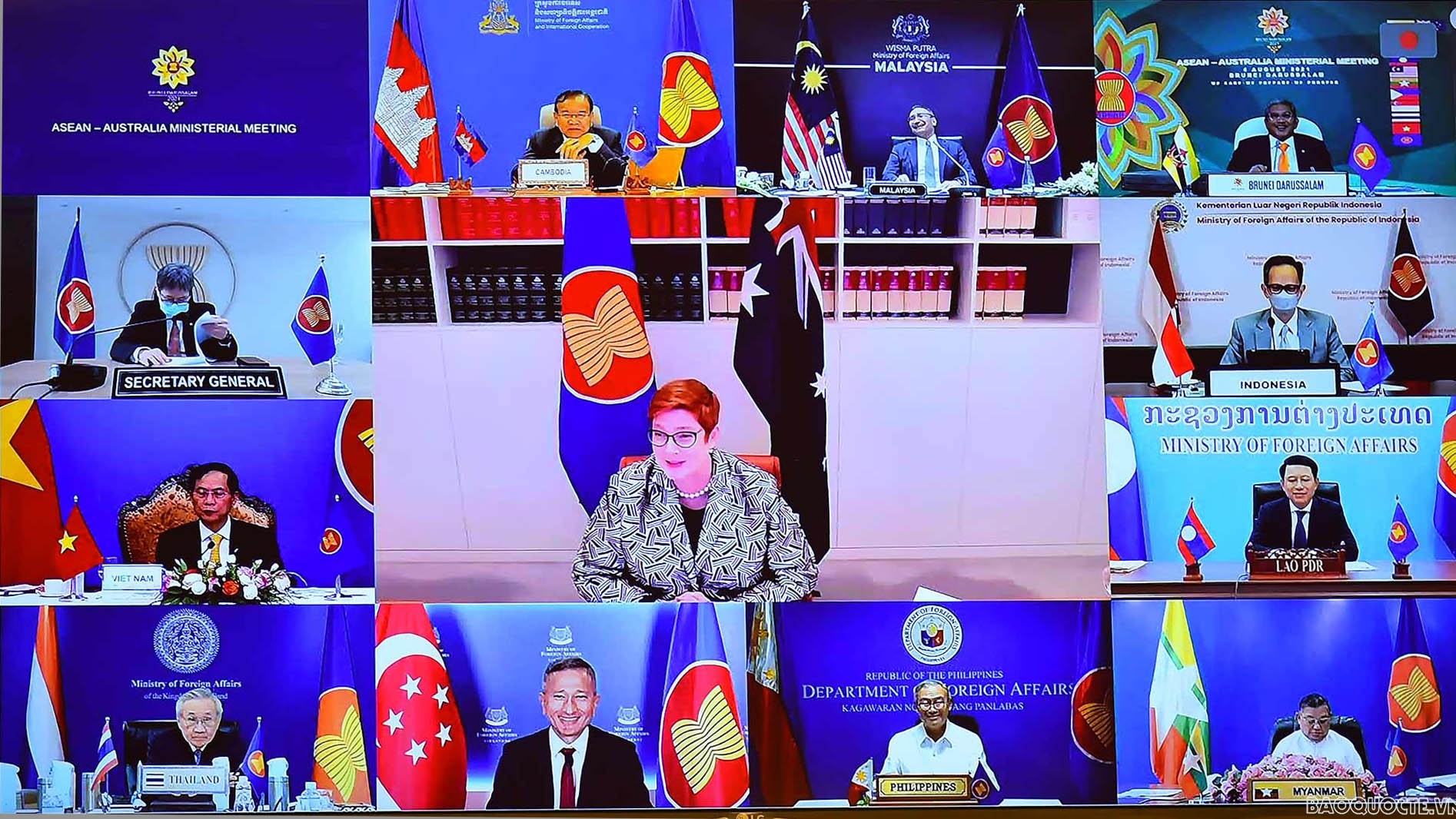 Hội nghị trực tuyến Bộ trưởng Ngoại giao ASEAN-Australia